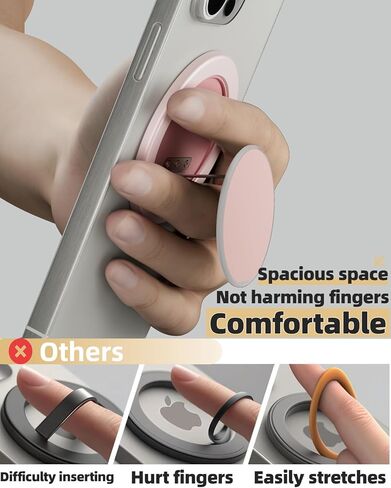 YIUS رفيع للغاية لمقبض الهاتف MagSafe، حامل حلقي للهاتف الخلوي متعدد الزوايا مع مفصل معدني مرن يدور 360 درجة، مسند بمقبض أصابع مغناطيسي لهاتف iPhone 16/15/14/13/12 in Kuwait