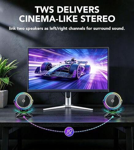 Wireless Induction Audio Speaker Stand, 5 in 1 Induction Speaker for iPhone with LED Lights Cell Phone Stand with Wireless Bluetooth Speaker 360° Rotable Angle Adjustable Gifts for Men Women in Kuwait