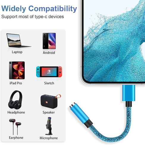 USB C to 3.5mm Headphone Jack Adapter,(2 Pack)USB C to Aux Audio Dongle Cable for Samsung Galaxy S26 Ultra S25 Ultra S25 FE S24/S23/S22 Ultra,A56 A16 A36 A26;Google Pixel 10 9 Pro XL/old 9 8 Pro 7 Pro in Kuwait