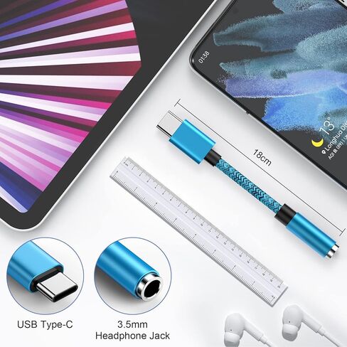 USB C to 3.5mm Headphone Jack Adapter,(2 Pack)USB C to Aux Audio Dongle Cable for Samsung Galaxy S26 Ultra S25 Ultra S25 FE S24/S23/S22 Ultra,A56 A16 A36 A26;Google Pixel 10 9 Pro XL/old 9 8 Pro 7 Pro in Kuwait