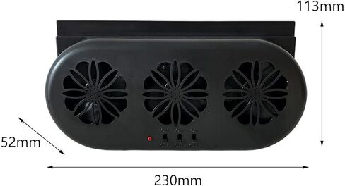 Generic مروحة تهوية نافذة السيارة ونوافذ جانبية سهلة التركيب ومروحة تبريد السيارة USB للسيارات وسيارات الدفع الرباعي، أسود، 230 × 113 × 52 ملم in Kuwait