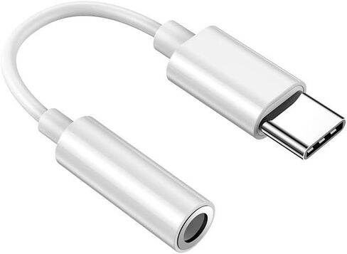 USB C to 3.5mm Audio Headphone Adapter, Type C to Headphone Jack Adapter, Support Music Playback & Calls for iPhone 16/15 Series, iPad, MacBook, Samsung Galaxy S24/S23/S22/S21Ultra, White in Kuwait