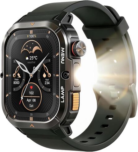 AGM Legion 3 Ultra Rugged Smartwatch, 1.95" AMOLED Colorful Display, BT Calling/Message, SPO₂/Heart Rate/Sleep Tracking, 100+ Sport Modes, 5ATM Waterproof, Reminders/Weather/Find Phone/Flashlight in Kuwait