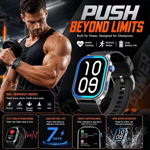 LC212 AI Smartwatch with App Downloads, 32GB Storage, Custom Watch Faces, Voice Assistant, Music & Video Support, 2.04" Full Display, Health Tracking & 100+ Sports Modes in Kuwait