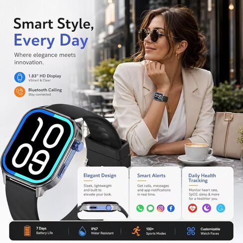 LC212 AI Smartwatch with App Downloads, 32GB Storage, Custom Watch Faces, Voice Assistant, Music & Video Support, 2.04" Full Display, Health Tracking & 100+ Sports Modes in Kuwait