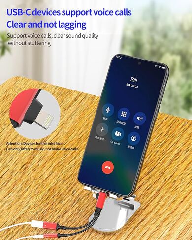 Lightning USB C to 3.5mm Audio Adapter (2in1) for iPhone 16 15 14 13 Pro Max Headphone Jack AUX Charger Splitter Microphone Cable Dongle for Apple Charging Cord Compatible for Samsung S25 Dual Female in Kuwait