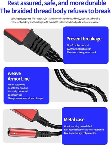 Lightning USB C to 3.5mm Audio Adapter (2in1) for iPhone 16 15 14 13 Pro Max Headphone Jack AUX Charger Splitter Microphone Cable Dongle for Apple Charging Cord Compatible for Samsung S25 Dual Female in Kuwait