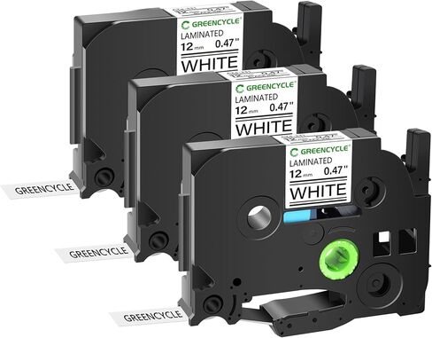 بديل GREENCYCLE لشريط Brother P Touch Label TZe-231 12 مم 0.47 بوصة أبيض مصفح متوافق مع Brother P-Touch TZ-231 TZe TZ 1/2 بوصة أسود على شريط ملصق أبيض لـ PT-D200 D210 H110، 3PK in Kuwait