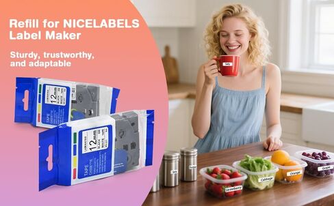 6-Pack 12mm 0.47" Laminated White Label Maker Tape Refill – Replacement for Brother P Touch Label Maker Tape TZe231 TZe-231 TZe, Compatible with Brother P-Touch Label Maker PT-D200 PT-2040 PT-1000 in Kuwait