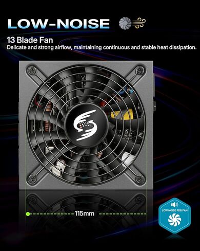 مصدر طاقة SFX بقدرة 550 وات SFF Mini ITX PSU 80 Plus Gold وحدات كاملة للكمبيوتر المكتبي المدمج للألعاب يدعم وحدة معالجة الرسومات المتعددة مع أربعة موصلات PCIe ومروحة فائقة الهدوء مقاس 115 مم لا تتضمن دعامة SFX إلى ATX باللون الأسود in Kuwait