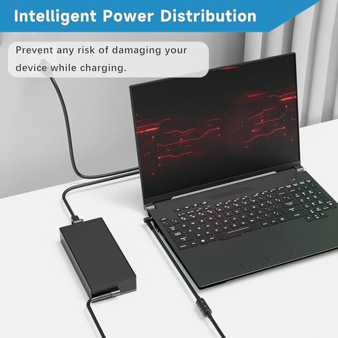 شاحن كمبيوتر محمول 280 وات متوافق مع Asus Rog Flow X16 Rog Strix G15 G16 G17، متوافق مع Rog Strix G18 Rog Strix Scar 15 17 SE ROG Zephyrus M16 Tuf Gaming A16 6.0 X 3.7 مم 14A/20V ACAdapter in Kuwait