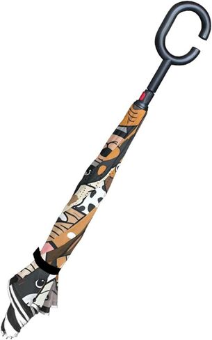MRMIAN Doodle Dogs and Cat Faces Animal Colorful Windproof Inverted Open Close Reverse Rain Umbrella Inside Out Quality Waterproof Parasol Upside Down Stick Shelter with Hook c Handle in Saudi Arabia