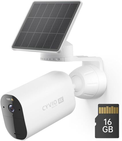 Solar Security Camera Wireless Outdoor, 4K Battery-Powered 11600mAh Home Camera with Solar Panel, Color Night Vision, AI Human/Vehicle Detection, 2.4G WiFi, No Monthly Fee in Kuwait