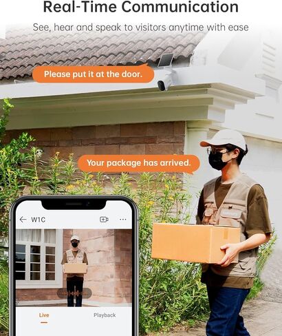 Solar Security Camera Wireless Outdoor, 4K Battery-Powered 11600mAh Home Camera with Solar Panel, Color Night Vision, AI Human/Vehicle Detection, 2.4G WiFi, No Monthly Fee in Kuwait