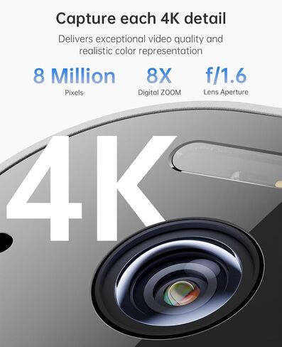 4K Wireless Solar Outdoor Security Camera, 11600mAh Battery | 11600mAh Battery, Solar Panel, Wire-Free Installation, AI Detection, Color Night Vision, IP66 Weatherproof in Kuwait