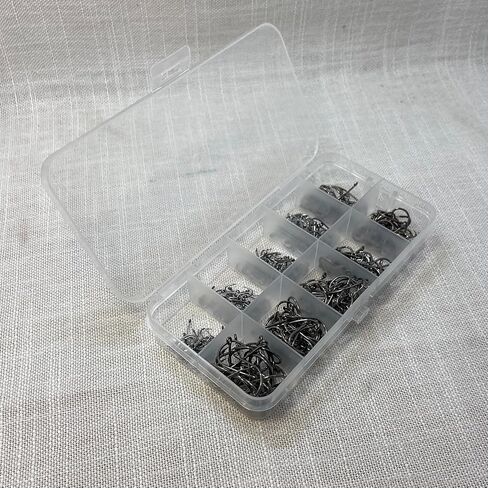 300PCS Portable Boxed Fishing Hooks, Small Hooks with Holes for Fishing in Kuwait