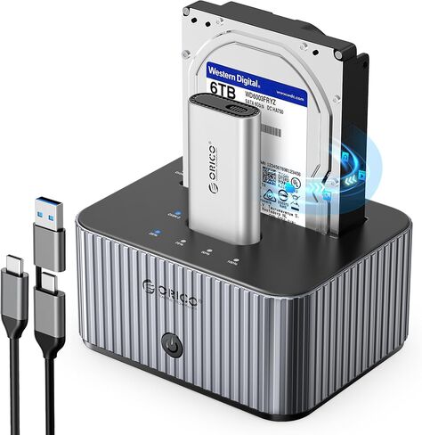 محطة إرساء محرك الأقراص الصلبة ORICO بسرعة 10 جيجابت في الثانية لـ NVMe SSD وSATA 3.5 HDD مع محطة إرساء هجينة من النوع C للاستنساخ ثنائي الاتجاه مع حوض حرارة ألومنيوم مستقل in Kuwait