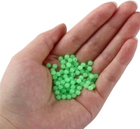 100 Pcs Green Luminous Fishing Beads, Round Night Glowing Balls Glow in Dark Lure Baits Fishing Tackle Bead Eggs Baits and Attractants (4MM in Kuwait