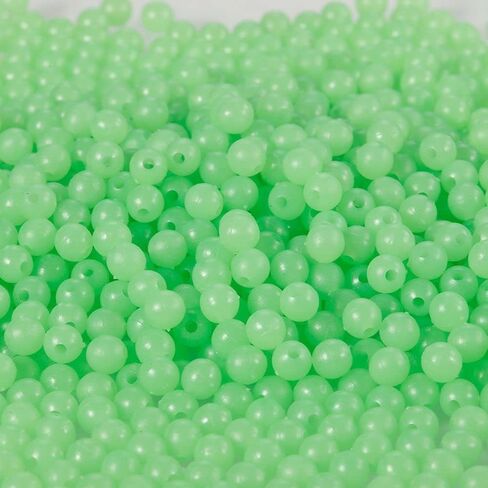 100 Pcs Green Luminous Fishing Beads, Round Night Glowing Balls Glow in Dark Lure Baits Fishing Tackle Bead Eggs Baits and Attractants (4MM in Kuwait