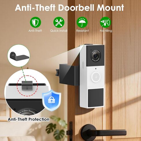 Anti-Theft Doorbell Mount for Tapo Doorbell Camera D210/D225, No Drill Video Doorbell Mount Adjustable Mounting Bracket for Tapo D210, Fully Metal Door Camera Mount for Home Apartment Rentals in Kuwait