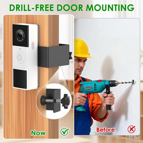 Anti-Theft Doorbell Mount for Tapo Doorbell Camera D210/D225, No Drill Video Doorbell Mount Adjustable Mounting Bracket for Tapo D210, Fully Metal Door Camera Mount for Home Apartment Rentals in Kuwait