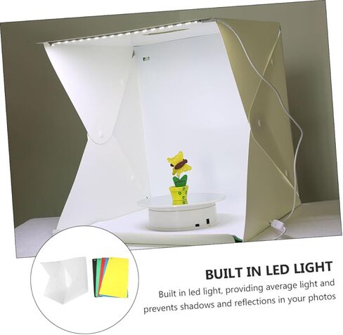 خيمة SEWACC المحمولة الصغيرة القابلة للطي LED للصور مع قضبان إضاءة مزدوجة، 6 خلفيات ملونة، استوديو تصوير فوتوغرافي متوسط ​​30 سم للمنتج والتصوير الماكرو in Kuwait