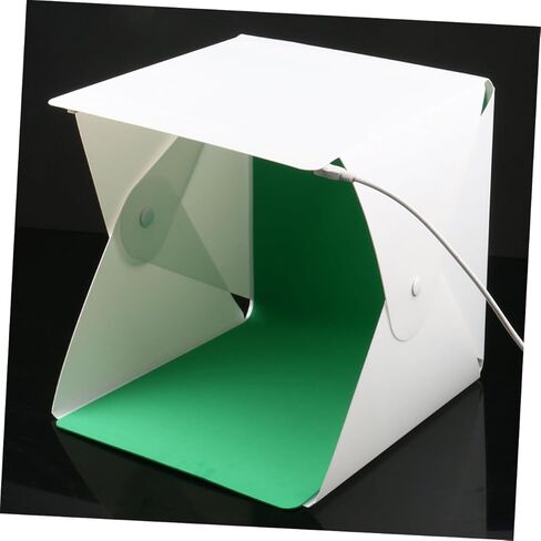 SHINEOFI Portable 20cm Mini LED Photo Light Box Tent with Folding Softbox, Dual LED Strips, Two Color Backdrops for Phone and Camera Photography Studio in Kuwait