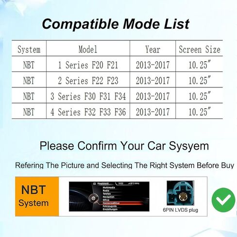 ستيريو سيارة Linux مقاس 10.25 بوصة لسيارة BMW 2012-2017 سنة 1 2 3 4 سلسلة F20 F21 F22 F23 F30 F31 F32 F33 F34 F36 NBT، يدعم نظام CarPlay اللاسلكي Android Auto ويحتفظ بـ OEM iDrive in Kuwait