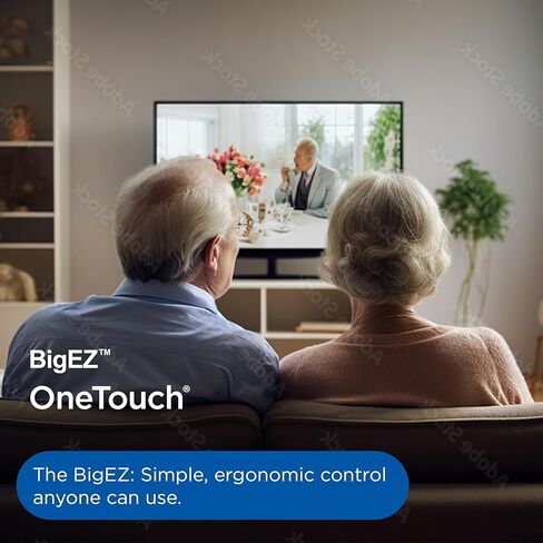فيليبس BigEZ OneTouch جهاز تحكم عن بعد عالمي للتلفزيون لكبار السن، سهل الاستخدام، بديل لجهاز Samsung، LG، Sony، Vizio، Roku TV، أزرار بإضاءة خلفية، جهازين، أسود، SRP3945B/37 in Kuwait