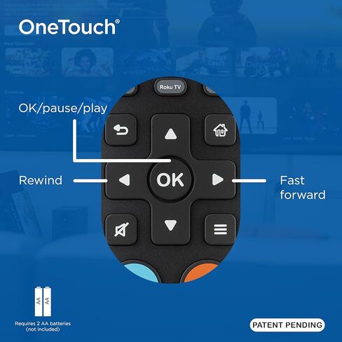 فيليبس BigEZ OneTouch جهاز تحكم عن بعد عالمي للتلفزيون لكبار السن، سهل الاستخدام، بديل لجهاز Samsung، LG، Sony، Vizio، Roku TV، أزرار بإضاءة خلفية، جهازين، أسود، SRP3945B/37 in Kuwait