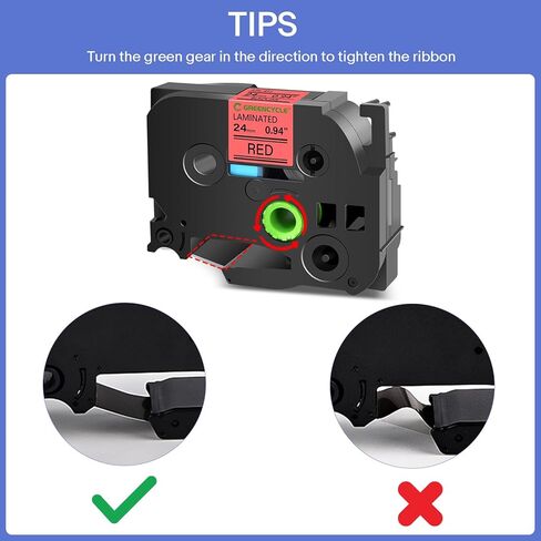 GREENCYCLE 4 Pack 24mm Red Label Tape Compatible for Brother P-Touch TZe-451 TZ-451 24mm 0.94" Laminated Red TZe451 TZ451 1'' TZe TZ Tape for Ptouch PT-E500 D600 P900W P700 P710BT Label Maker in Kuwait