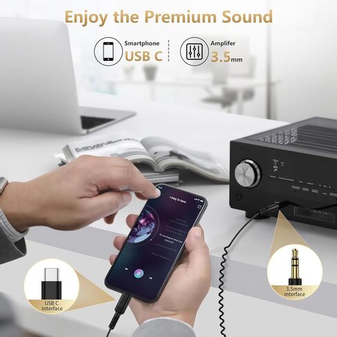 لكابل Samsung A17 USB C إلى 3.5 ملم صوت Aux Jack كابل 4FT ملفوف من النوع C إلى 3.5 ملم سلك ستيريو للسيارة لهاتف Galaxy A36 S25 Ultra Edge A16 Z Flip7 Fold7 S24 S23، iPhone 17 Pro Max Air 16e 16 Pro Max 15 in Kuwait