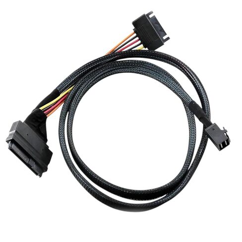Built-in 12G Mini SAS Hd to U.2/Sff-8643 to Sff-8639 Cable 0.5M with 15-Pin Sata Power Supply, Suitable for U.2 Ssd in Kuwait
