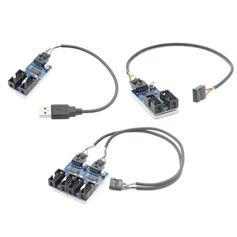 Motherboard 9-Pin USB Head Multiplier 1 to 2 Ports 4 Ports 9pin Female 1 Drag 4 Splitter Adapter Card Cable in Kuwait