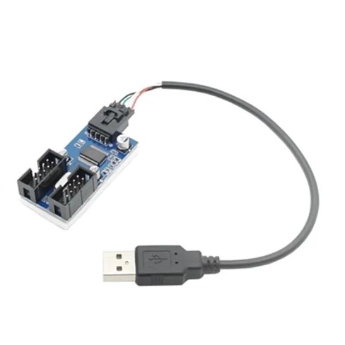 Motherboard 9-Pin USB Head Multiplier 1 to 2 Ports 4 Ports 9pin Female 1 Drag 4 Splitter Adapter Card Cable in Kuwait