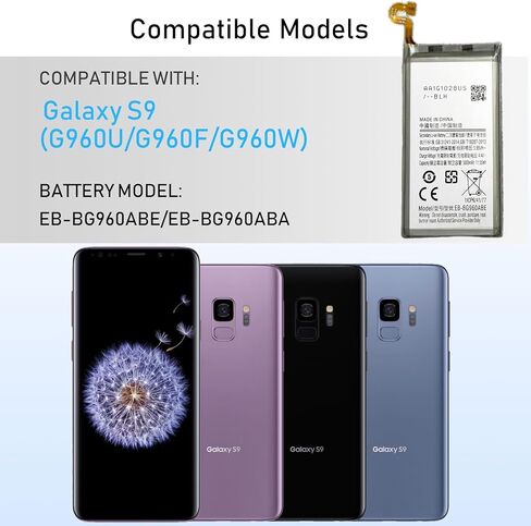بطارية بديلة لجهاز Galaxy S9 EB-BG960 / G960U، بطارية 3000 مللي أمبير (نفس السعة الأصلية) مع طقم إصلاح الأدوات in Kuwait