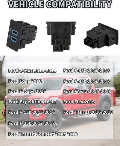 وحدة محور مزامنة Apple carplay 3، وحدة واجهة USB مزدوجة، متوافقة مع Ford sync 3 USB hub Dual، HC3Z-19A387-E/ HC3Z-19A387-B أزرق in Kuwait