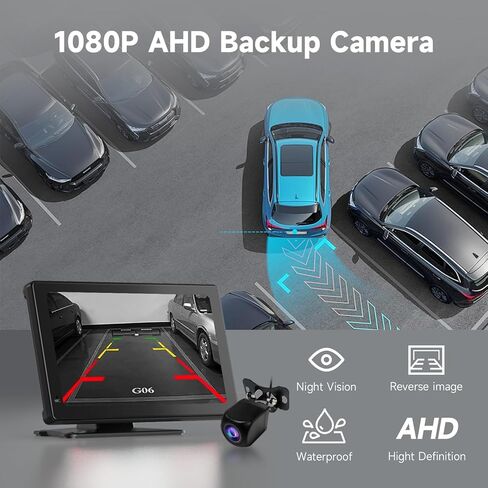 Haudio 7" Wireless CarPlay & Android Auto Screen for Car, Portable Car Stereo with 1080P Front & Rear Dash Cam, Backup Camera, Bluetooth, GPS Navigation, FM Transmitter, Plug & Play in Kuwait