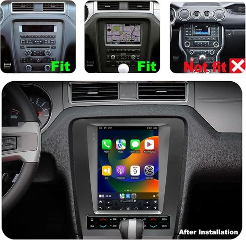 ستيريو سيارة 4G+64G لترقية راديو Ford Mustang 2010 2011 2012 2013 2014، استبدال راديو بشاشة لمس طراز Tesla 9.7 بوصة، Carplay Android Auto اللاسلكي، كاميرا احتياطية، GPS FM Bluetooth WiFi in Kuwait
