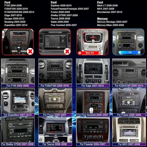 5GWiFi ترقية راديو السيارة لفورد إكسبيديشن 2007-2014، إكسبلورر 2006-2010، F150 2004-2008، F250/F350 2006-2016، توروس 2008-2009، 7 بوصة تعمل باللمس ستيريو لاسلكي Carplay Android Auto GPS FM Camera in Kuwait