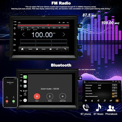 5GWiFi ترقية راديو السيارة لفورد إكسبيديشن 2007-2014، إكسبلورر 2006-2010، F150 2004-2008، F250/F350 2006-2016، توروس 2008-2009، 7 بوصة تعمل باللمس ستيريو لاسلكي Carplay Android Auto GPS FM Camera in Kuwait