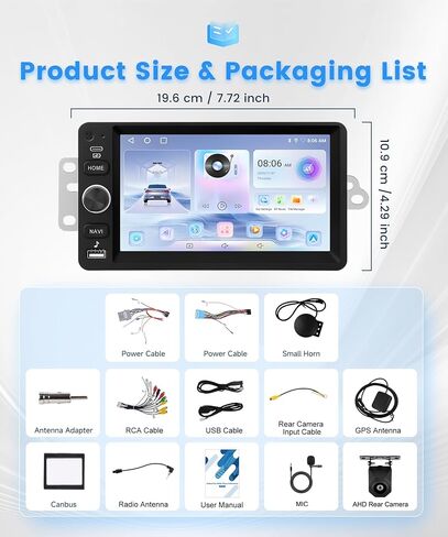 4Core+64GB Android Car Stereo for Chevy Silverado Tahoe Suburban 2003-2006, for GMC Sierra Yukon Hummer H2, 7-Inch Touchscreen Car Radio with Wireless Carplay Android Auto DSP SWC+Backup Cam in Kuwait