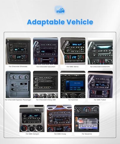 4Core+64GB Android Car Stereo for Chevy Silverado Tahoe Suburban 2003-2006, for GMC Sierra Yukon Hummer H2, 7-Inch Touchscreen Car Radio with Wireless Carplay Android Auto DSP SWC+Backup Cam in Kuwait