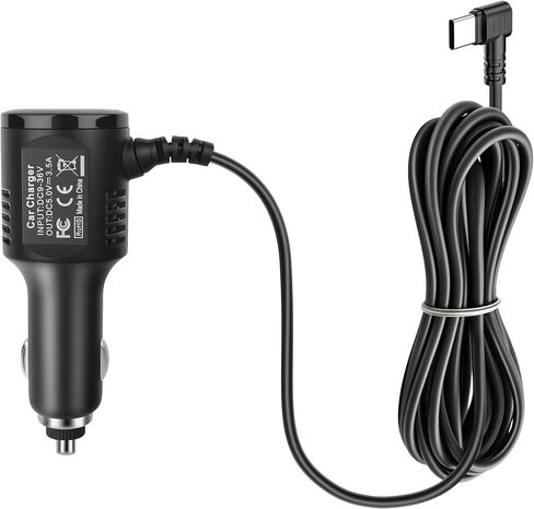 شاحن سيارة USB-C لكاميرا Dash Cam، سلك طاقة USB من النوع C لشاحن كاميرا Dashcam للسيارة سلك طاقة متوافق مع REDTIGER F7N /F7NP، WOLFBOXG840S G850 Dash Cam مع DC9-36V 5V / 3.5A in Kuwait