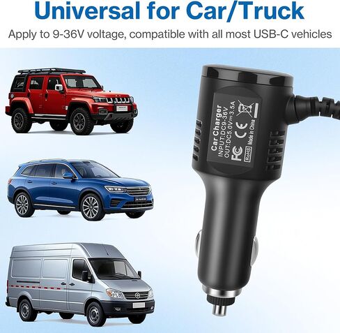 شاحن سيارة USB-C لكاميرا Dash Cam، سلك طاقة USB من النوع C لشاحن كاميرا Dashcam للسيارة سلك طاقة متوافق مع REDTIGER F7N /F7NP، WOLFBOXG840S G850 Dash Cam مع DC9-36V 5V / 3.5A in Kuwait