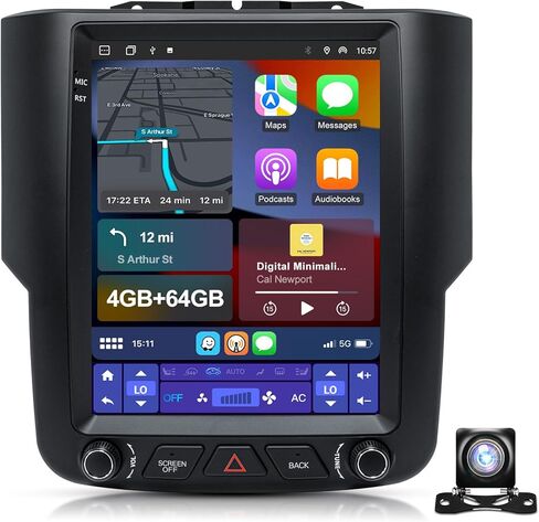 10.4" Car Radio Upgrade for Dodge Ram 2013-2018 1500 2500 3500,Wireless CarPlay Android Auto,Android 13 Head Unit with WiFi SWC GPS 1080P Backup Camera 4+64GB in Kuwait