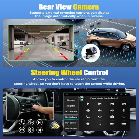 ستيريو سيارة 2+32 جيجا مزدوج Din Android 14 لسيارة Toyota Camry 1997-2001 مع CarPlay Android Auto، شاشة لمس 9.7 بوصة وحدة رأس مشغل راديو مع ملاحة GPS SWC Mirror Link Bluetooth in Kuwait