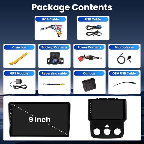 4Core+64G ROM Car Radio for Dodge Ram 1500 2500 3500 2013-2018: 1280 * 800 HD 9 Inch Touchscreen Replacement Stereo Carplay Android Auto 1080P Backup Camera GPS FM RDS 5G WiFi Bluetooth 5.0 in Kuwait