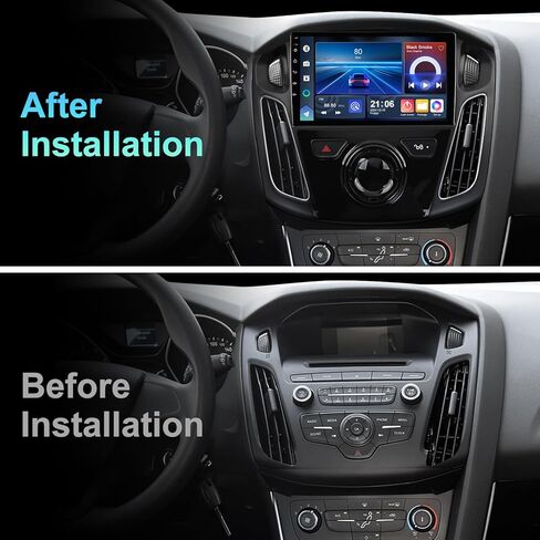 4 Core 64G Android 14 Double Din Car Stereo for Ford Focus 2012-2018 with 9 Inch Touchscreen Radio Built-in Wireless Carplay/Android Auto/GPS/Bluetooth/FM/AUX-in/Steering Wheel Controls/Backup Camera in Kuwait