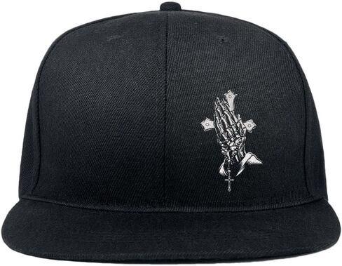 Negi Praying Hands Item Snapback القبعات للرجال، قبعة جمجمة كلاسيكية للنساء قبعة بيسبول، قبعة سائق شاحنة متقاطعة قابلة للتعديل، قبعة سوداء ممتدة للخارج، المشي لمسافات طويلة in Kuwait